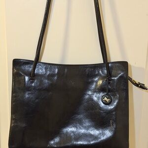 Vintage MonSac Milano Italian Leather Black Shoulder Bag